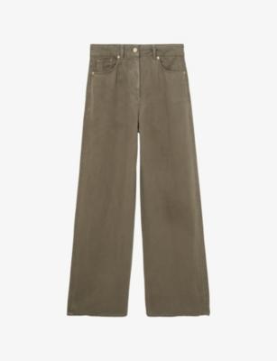 Carmen Wide-Leg Linen-Blend Trousers by REISS