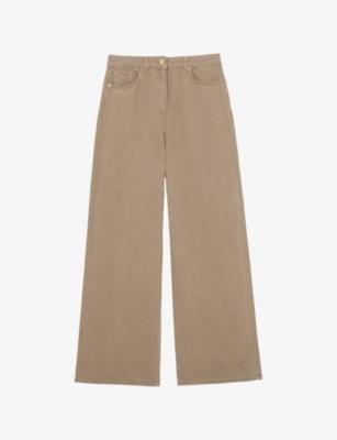 Carmen Wide-Leg Linen-Blend Trousers by REISS