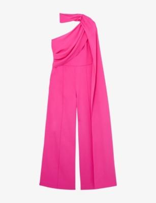 Carrie One-Shoulder Stretch-Woven Jumpsuit by REISS