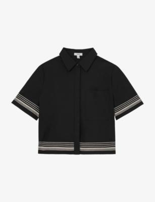 Cat Stripe-Detail Cotton Shirt by REISS