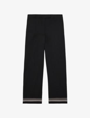 Cat Stripe-Print Tapered Cotton Trousers by REISS