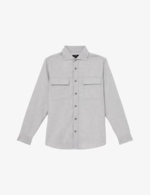 Chamber Double-Pocket Brushed Stretch-Woven Overshirt by REISS