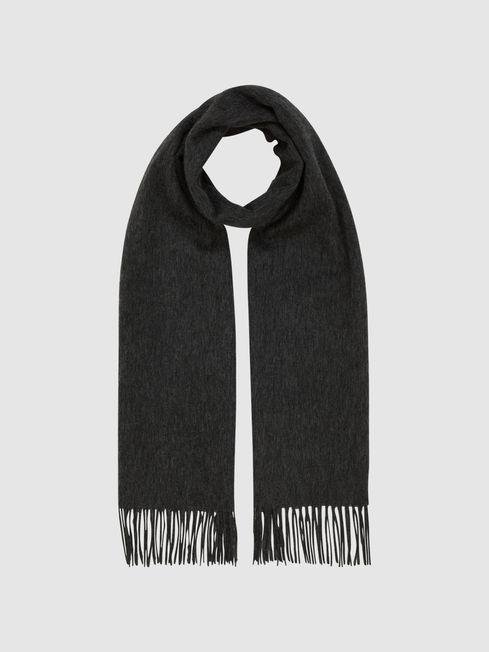 Charcoal Picton Cashmere Blend Scarf by REISS