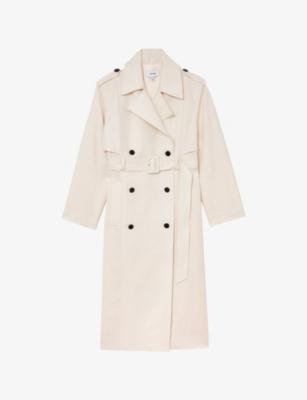 Charli Double-Breasted Woven Trench Coat by REISS