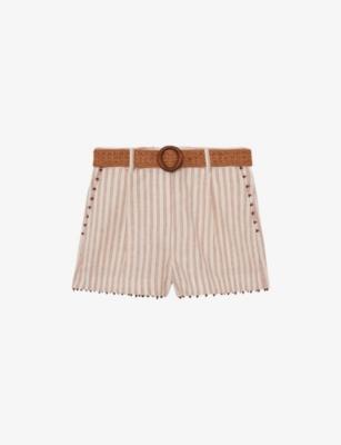 Chloe Striped Linen Shorts by REISS