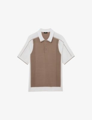 Claremont Colour-Block Knitted Polo Shirt by REISS