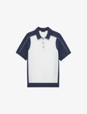 Claremont Colour-Block Knitted Polo Shirt by REISS