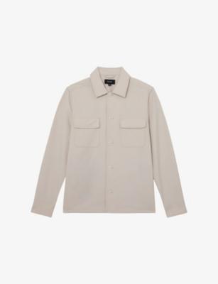 Cleric Patch-Pocket Stretch-Woven Overshirt by REISS