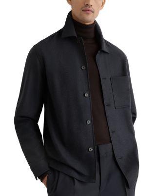 Cooper Long Sleeve Wool Blend Patch Pocket Shacket by REISS