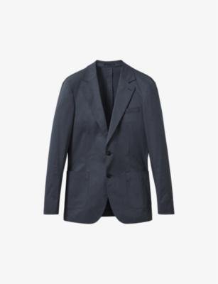 Crawford slim-fit single-breasted stretch cotton-blend blazer by REISS