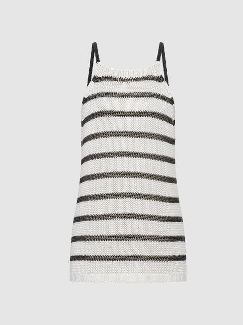 Cream Carla Knitted Stripe Cami by REISS