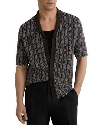 Cuban Collar Wavy Pattern Shirt by REISS