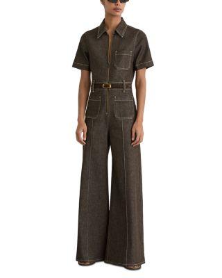 Danie Denim Cotton Stretch Jumpsuit by REISS