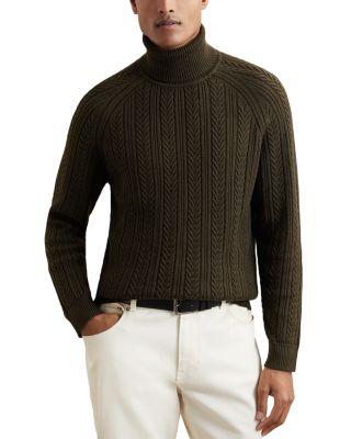 Dartford Cable Knit Turtleneck Sweater by REISS