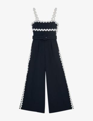 Dash Waved-Trim Woven Jumpsuit by REISS