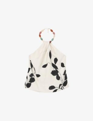 Delilah Halterneck Woven Top by REISS