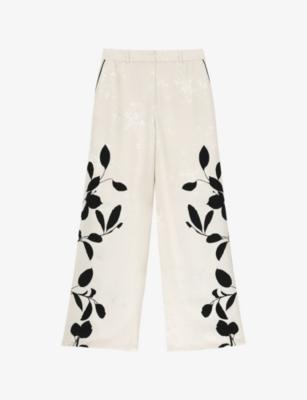 Delilah Wide-Leg Woven Trousers by REISS