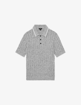 Denby Cable-Knit Cotton Polo Shirt by REISS