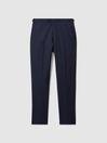 Destiny Navy Wool Side Adjuster Regular Fit Trousers by REISS