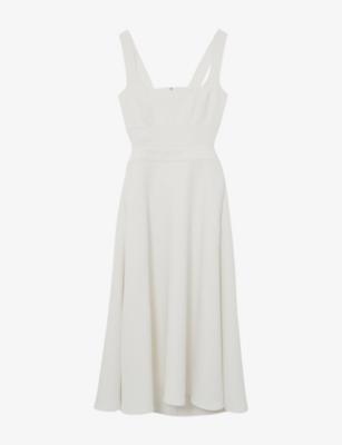 Dina Cut-Out Woven Midi Dress by REISS