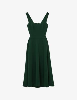 Dina Cut-Out Woven Midi Dress by REISS