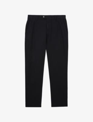 Dobby Straight-Leg Cotton- Pique Trousers by REISS