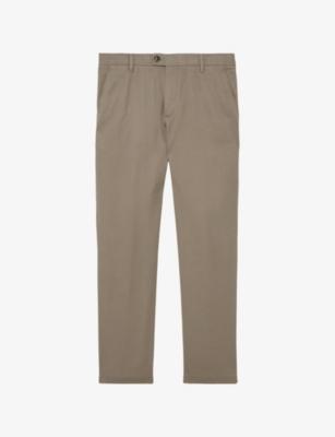 Dobby Straight-Leg Cotton- Pique Trousers by REISS