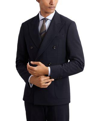 Double Breasted Wool Blend Blazer by REISS