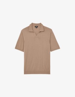 Duchie Open-Collar Merino-Wool Polo by REISS