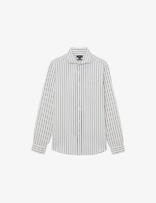 Dupree Striped Seersucker Modal-Blend Shirt by REISS
