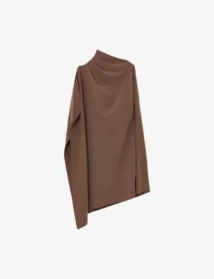 Ellery One-Shoulder Draped Woven Mini Dress by REISS