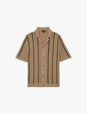 Ellingham Striped Knitted Cotton-Blend Shirt by REISS