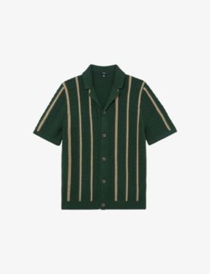 Ellingham Striped Knitted Cotton-Blend Shirt by REISS