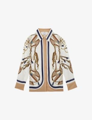 Ellis Scarf-Print Woven Shirt by REISS