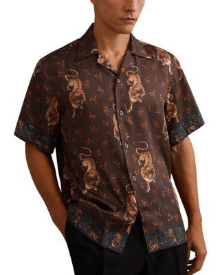 Empire Short Sleeve Printed Cuban Shirt by REISS