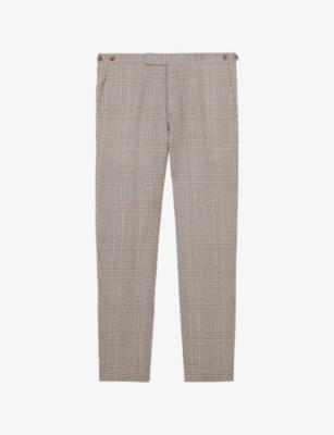 Epsom Tailored-Fit Wool and Linen-Blend Suit Trousers by REISS