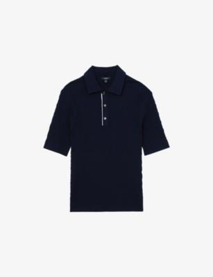 Era Short-Sleeve Textured-Knit Polo by REISS