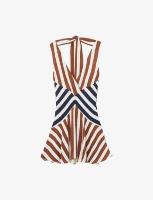 Esme Striped Woven Mini Dress by REISS