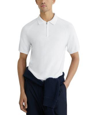 Estate Short Sleeve Half Zip Textured Polo by REISS