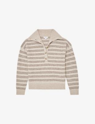 Evana Striped Wool and Cashmere-Blend Jumper by REISS