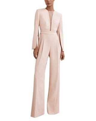 Evora Sheer Trim Jumpsuit by REISS