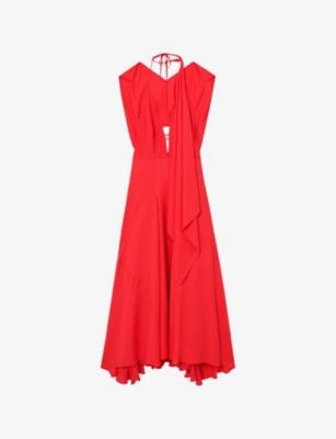 Evory Detachable-Cape Woven Maxi Dress by REISS