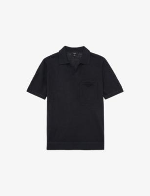 Fairmont Open-Collar Linen Polo by REISS