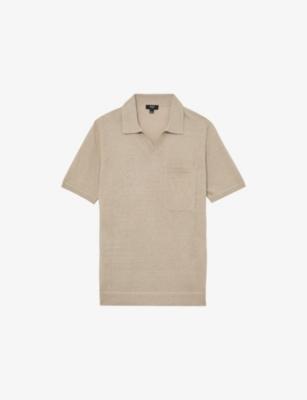 Fairmont Open-Collar Linen Polo by REISS