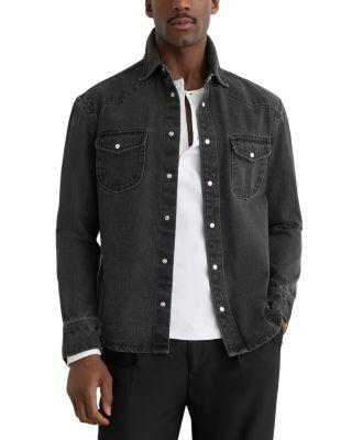 Finley Washed Denim Overshirt by REISS