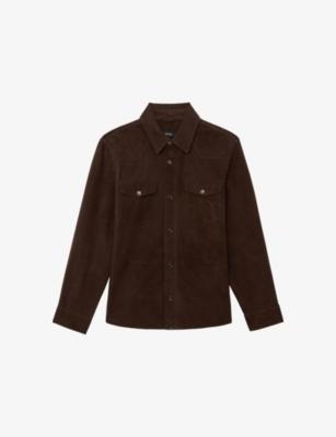 Finsbury Twin-Pocket Suede Trucker Jacket by REISS