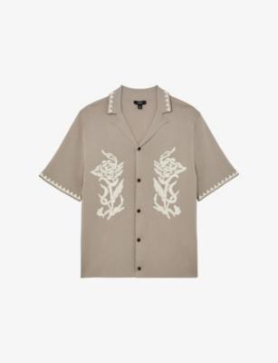 Folia Embroidered Knitted Shirt by REISS