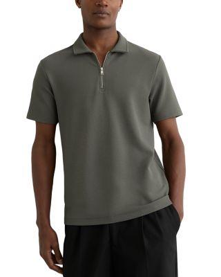 Forno Half Zip Textured Polo Shirt by REISS