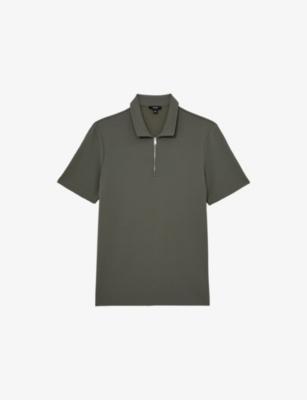 Forno Zip-Up Woven Polo Shirt by REISS