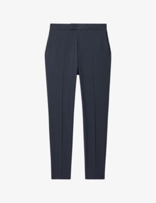 Found pressed-crease straight-leg stretch-woven trousers by REISS